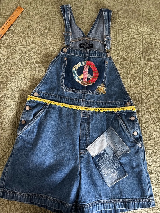 Mountain Lake Pants - Upcycled Boho/Gypsy Bib Shorts